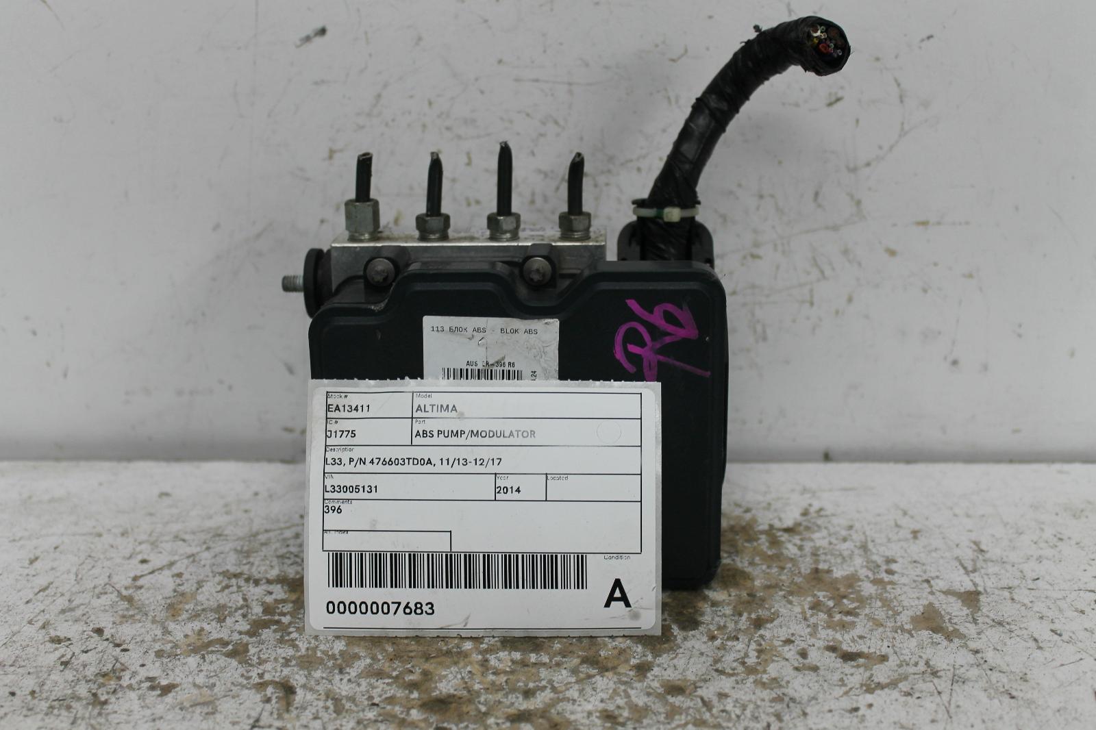 View Auto part Abs Pump/Modulator Nissan Altima 2014