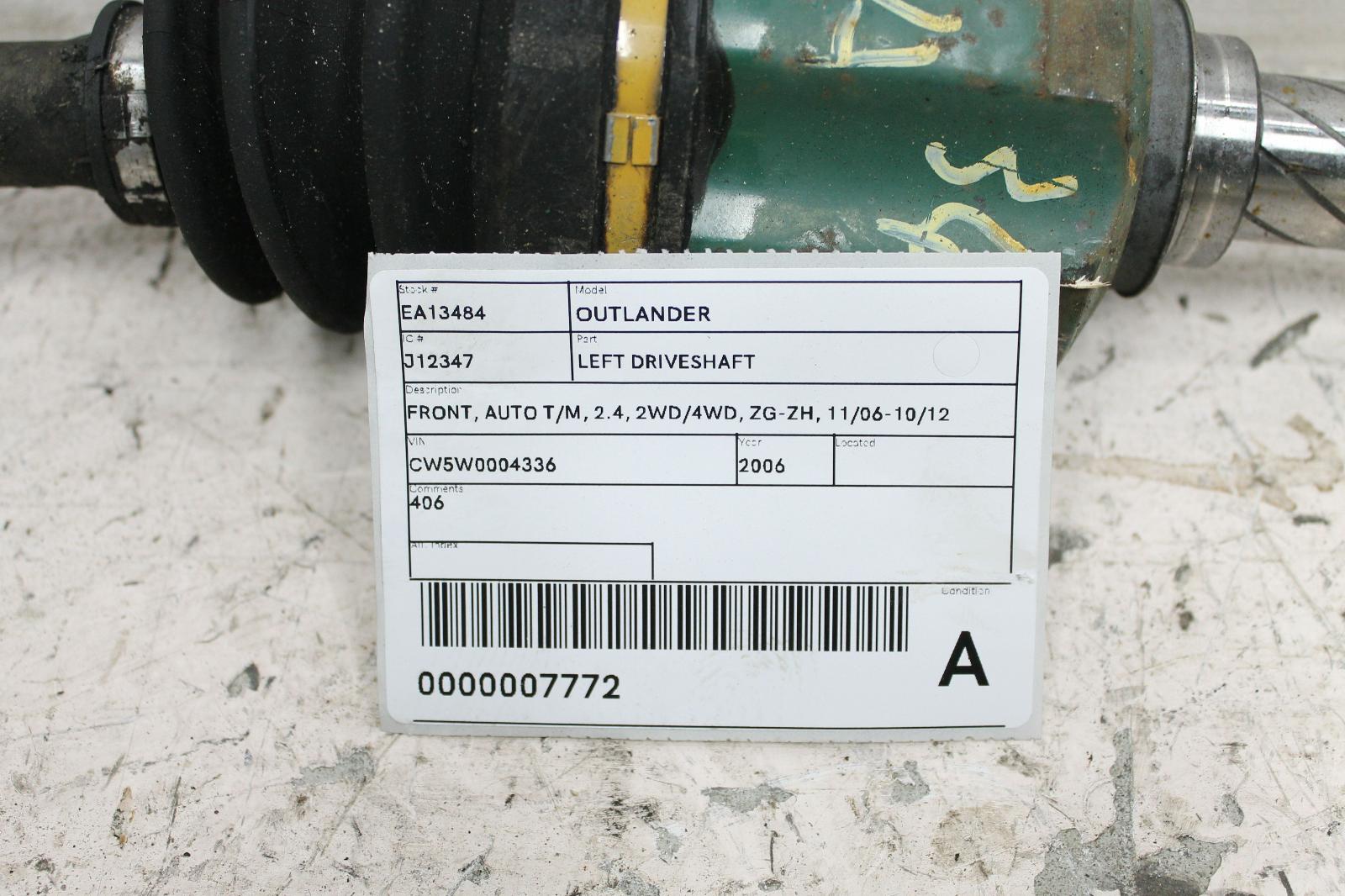 View Auto part Left Driveshaft Mitsubishi Outlander 2006