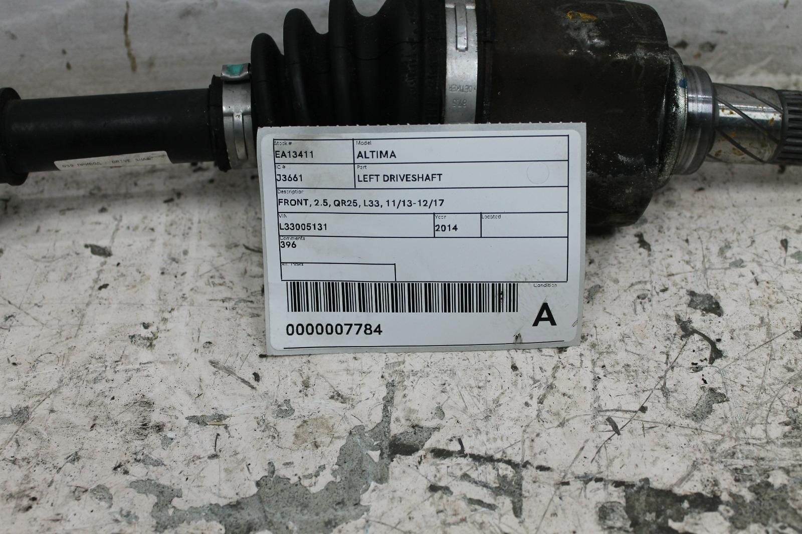 View Auto part Left Driveshaft Nissan Altima 2014