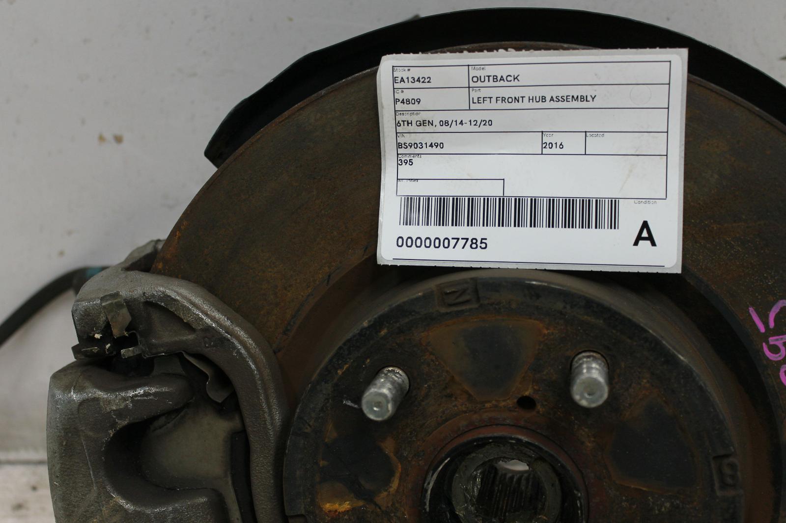 View Auto part Left Front Hub Assembly Subaru Outback 2016