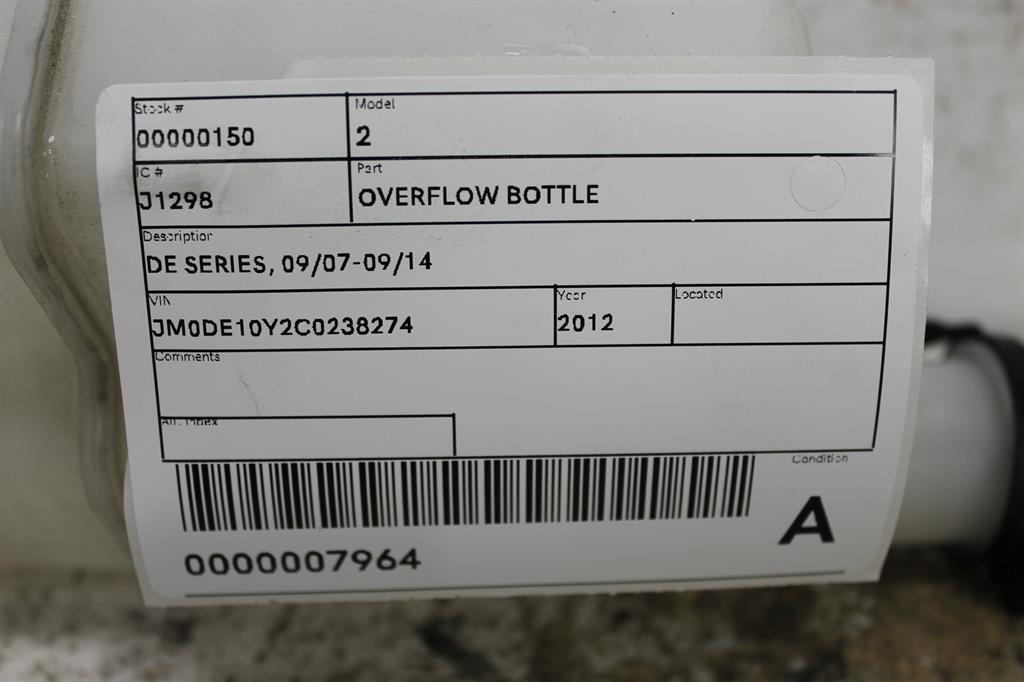 2012 Mazda 2 Overflow Bottle View Auto part Overflow Bottle Mazda 2 2012