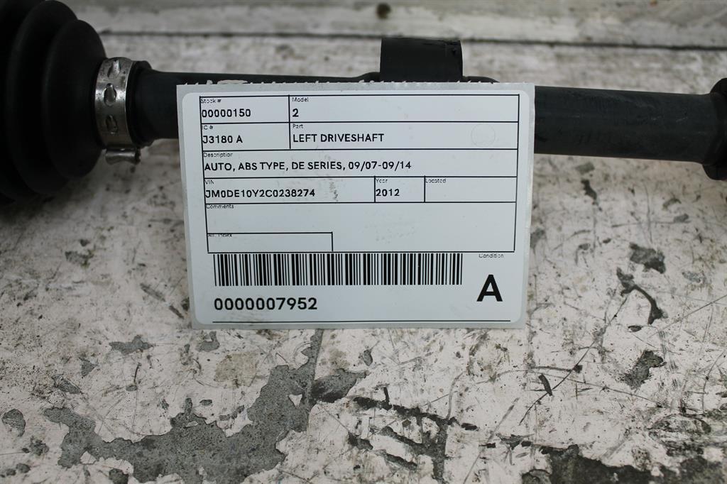 2012 Mazda 2 Left Driveshaft View Auto part Left Driveshaft Mazda 2 2012
