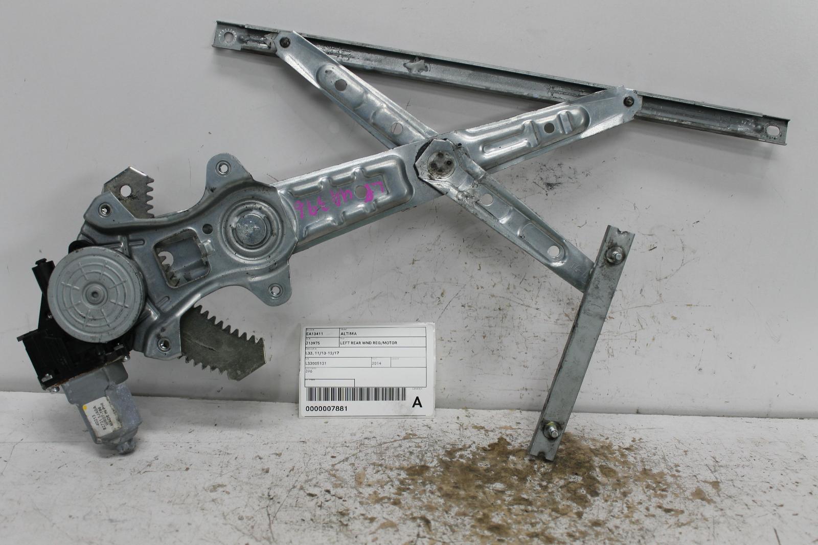 View Auto part Left Rear Wnd Reg/Motor Nissan Altima 2014