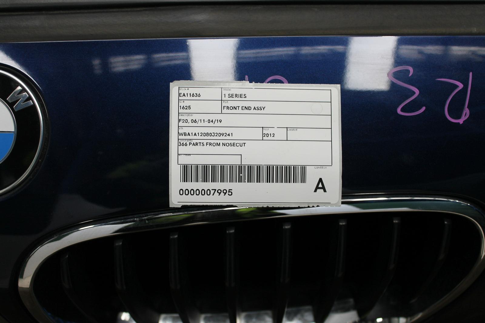 2012 Bmw 1 Series Front End Assy View Auto part Front End Assy Bmw 1 Series 2012
