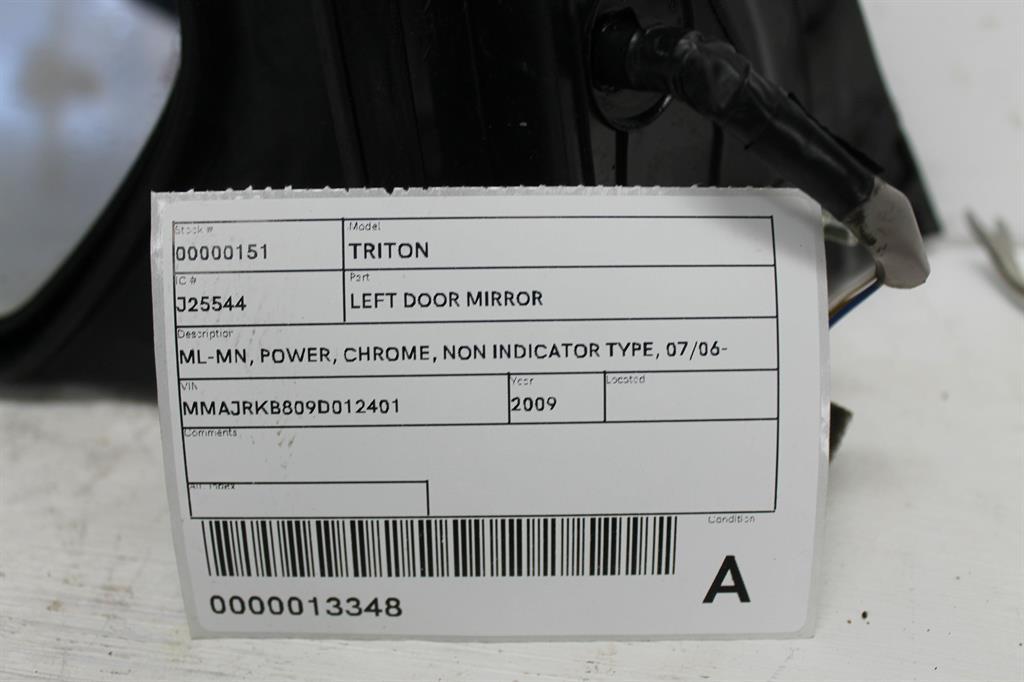 View Auto part Left Door Mirror Mitsubishi Triton 2009
