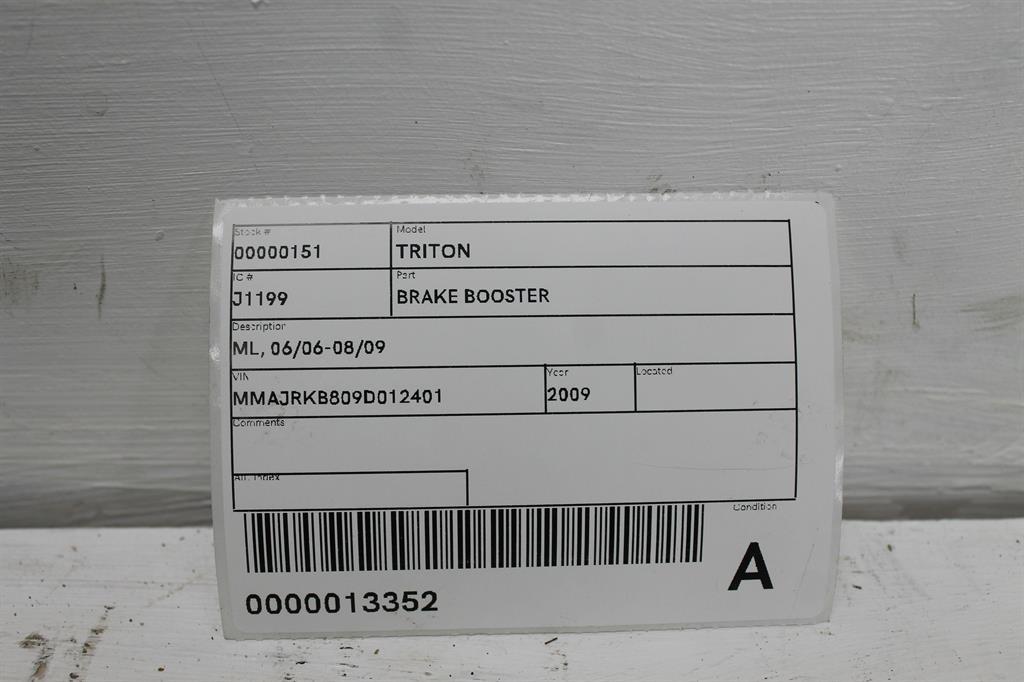 View Auto part Brake Booster Mitsubishi Triton 2009
