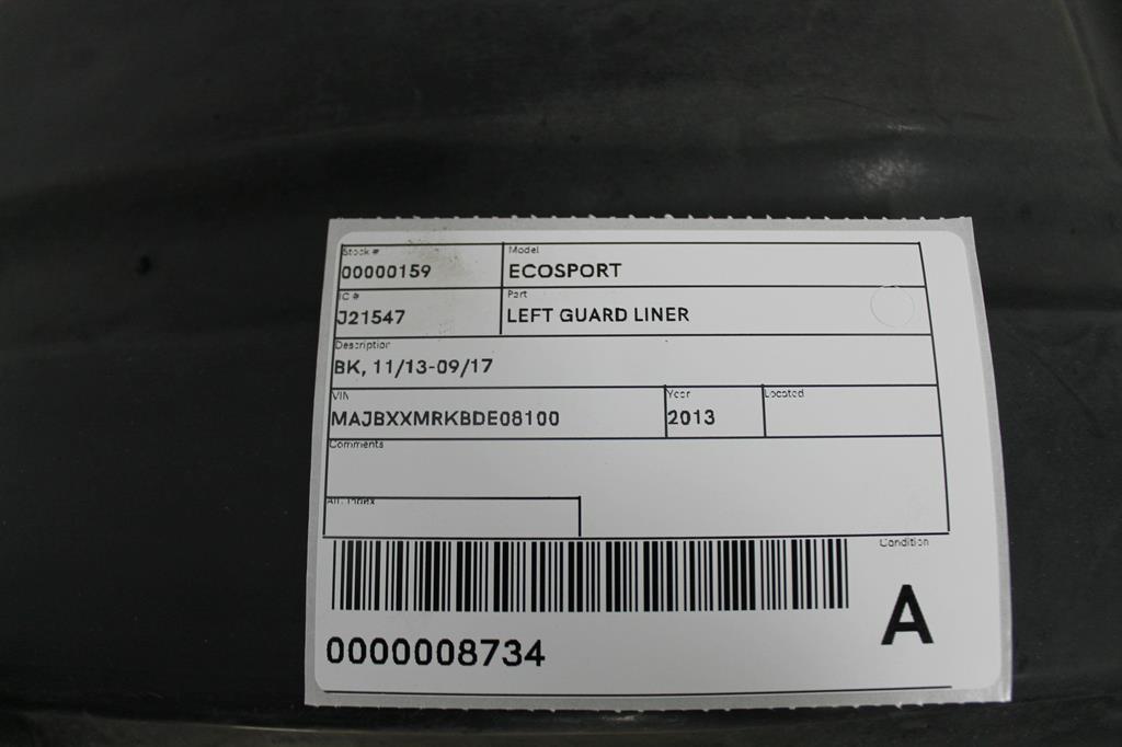View Auto part Left Guard Liner Ford Ecosport 2013