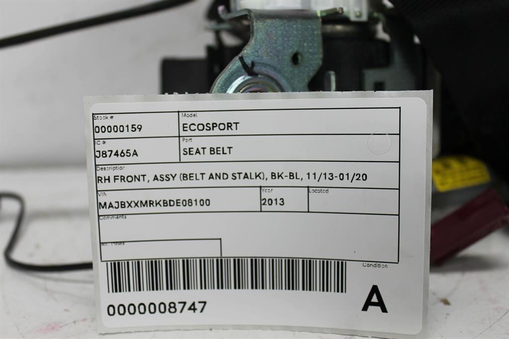 View Auto part Seatbelt/Stalk Ford Ecosport 2013