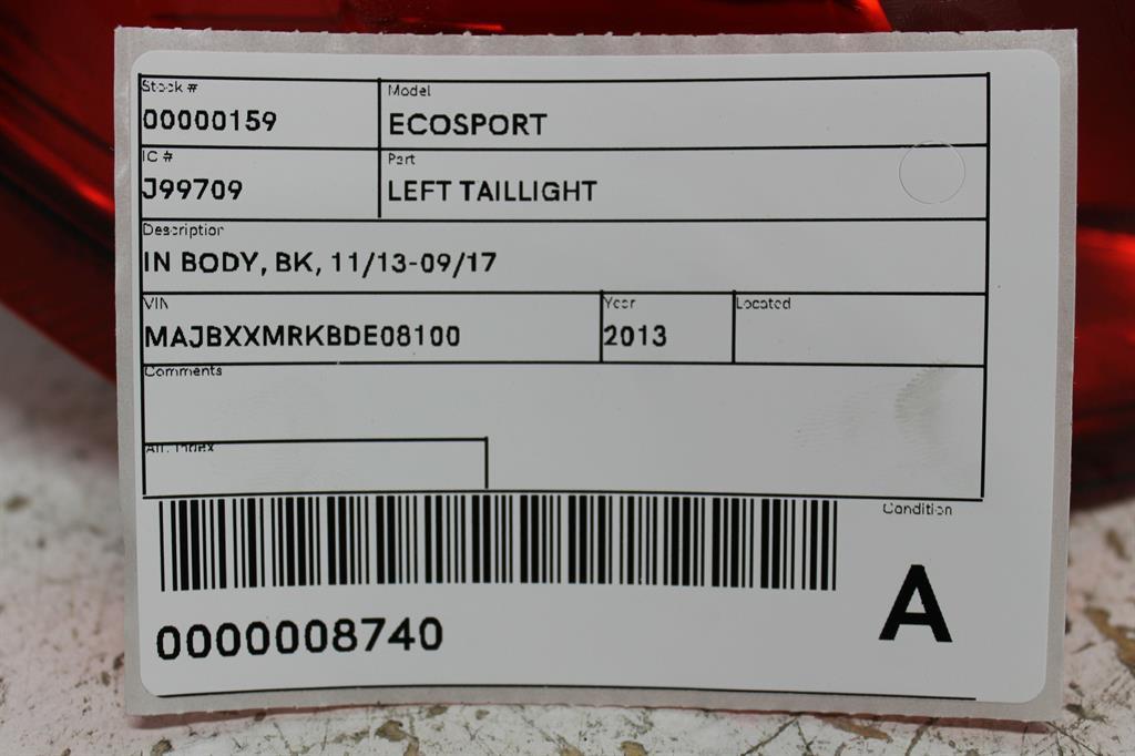 View Auto part Left Taillight Ford Ecosport 2013