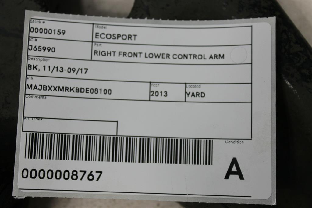 View Auto part Right Front Lower Control Arm Ford Ecosport 2013