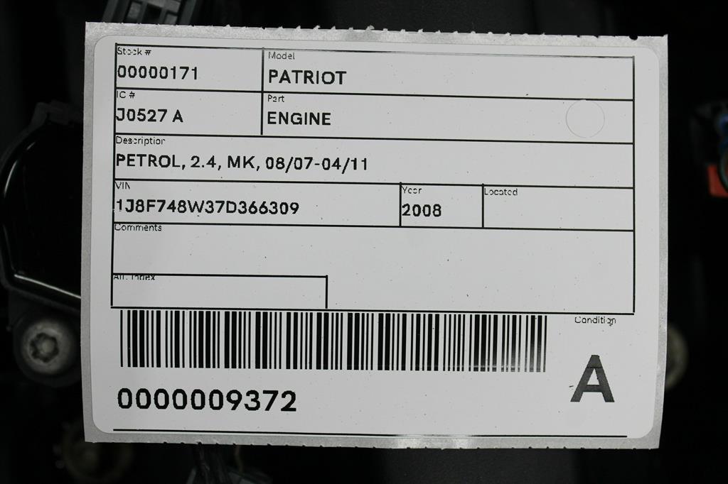 2008 Jeep Patriot Engine View Auto part Engine Jeep Patriot 2008