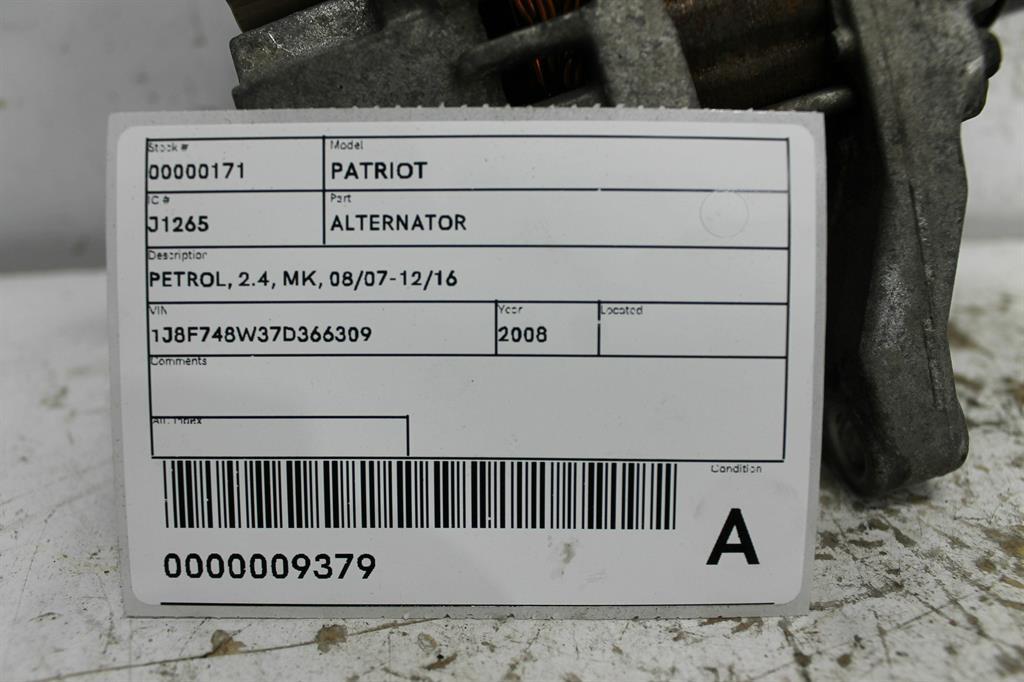 2008 Jeep Patriot Alternator View Auto part Alternator Jeep Patriot 2008