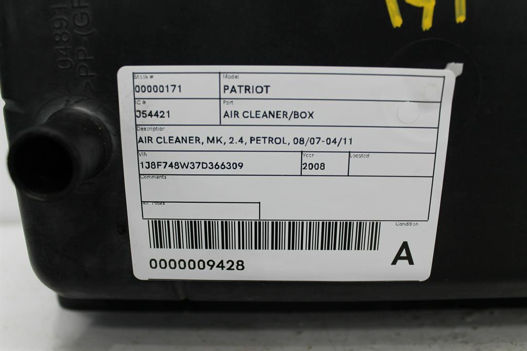 View Auto part Air Cleaner/Box Jeep Patriot 2008