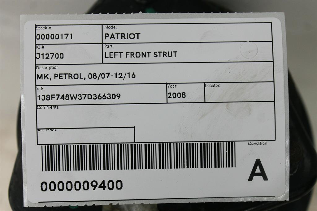 2008 Jeep Patriot Left Front Strut View Auto part Left Front Strut Jeep Patriot 2008