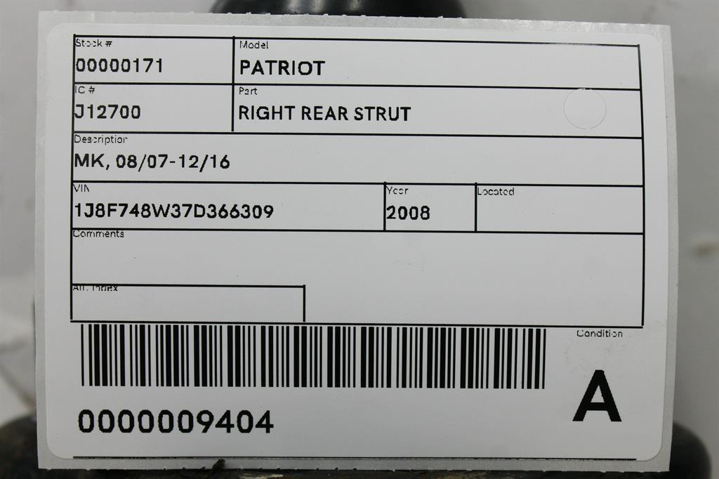 View Auto part Right Rear Strut Jeep Patriot 2008