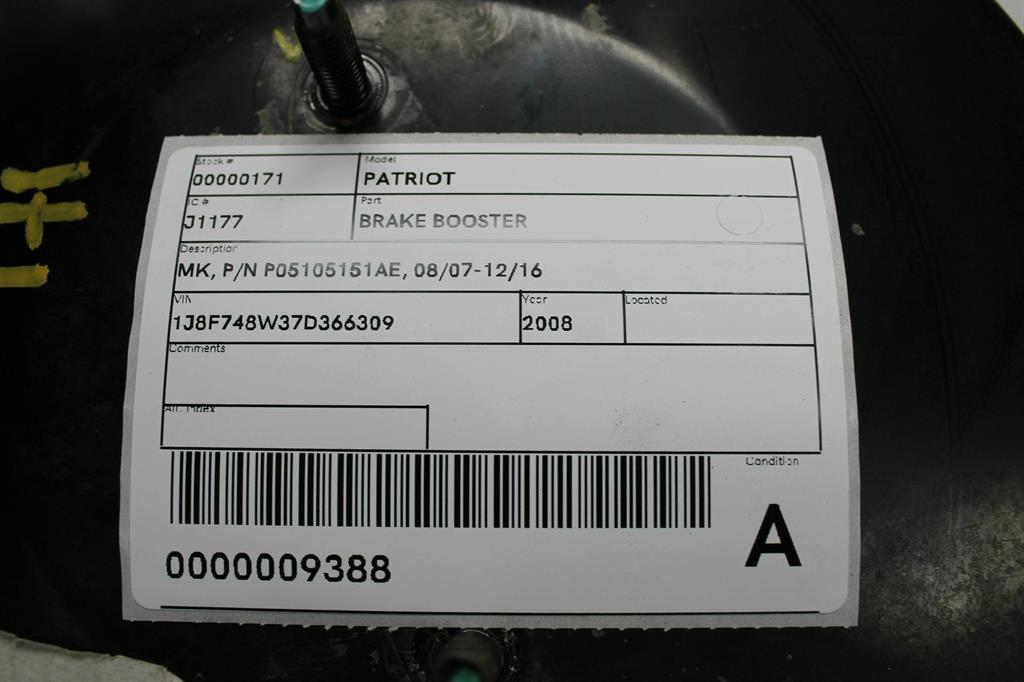 2008 Jeep Patriot Brake Booster View Auto part Brake Booster Jeep Patriot 2008