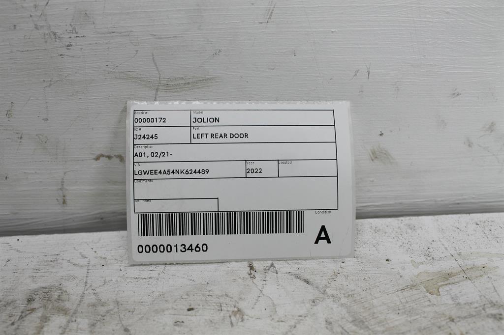 2022 Haval Jolion Left Rear Door/Sliding View Auto part Left Rear Door/Sliding Haval Jolion 2022