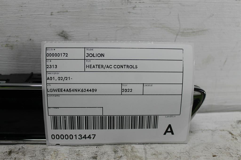 View Auto part Heater/Ac Controls Haval Jolion 2022