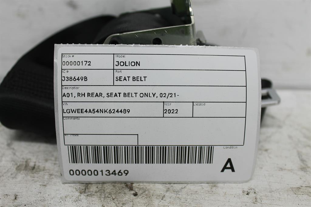 2022 Haval Jolion Seatbelt/Stalk View Auto part Seatbelt/Stalk Haval Jolion 2022
