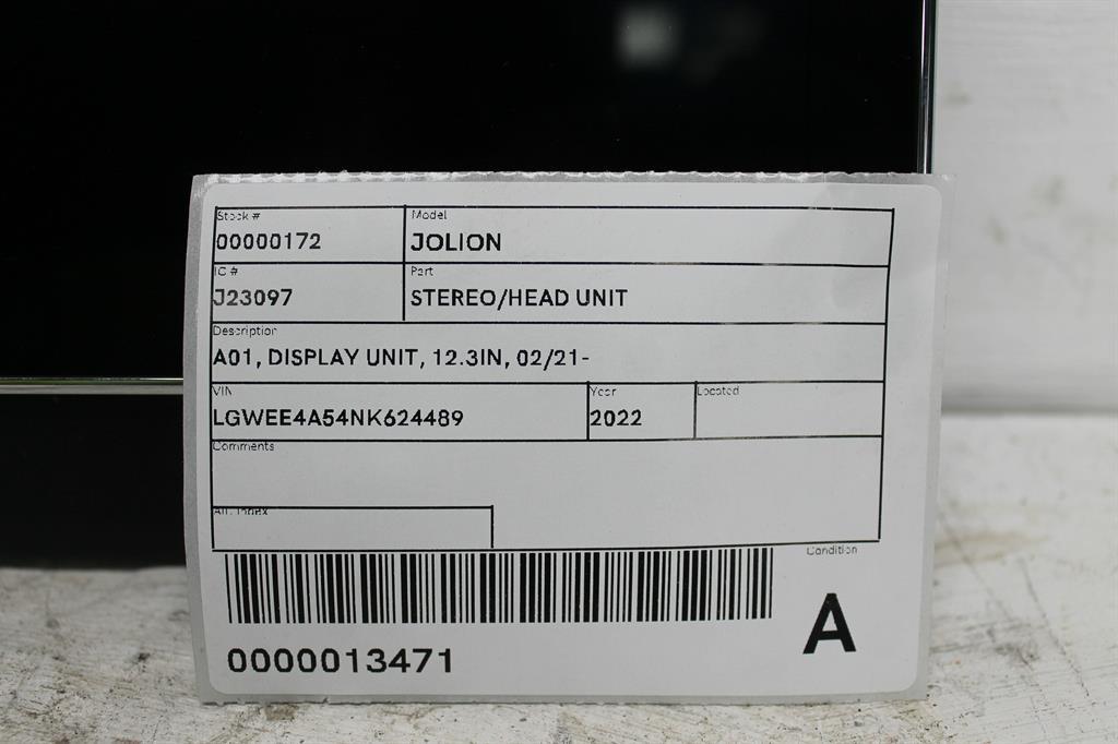 2022 Haval Jolion Radio/Cd/Dvd/Sat/Tv View Auto part Radio/Cd/Dvd/Sat/Tv Haval Jolion 2022