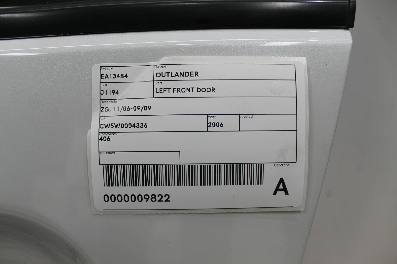 View Auto part Left Front Door Mitsubishi Outlander 2006