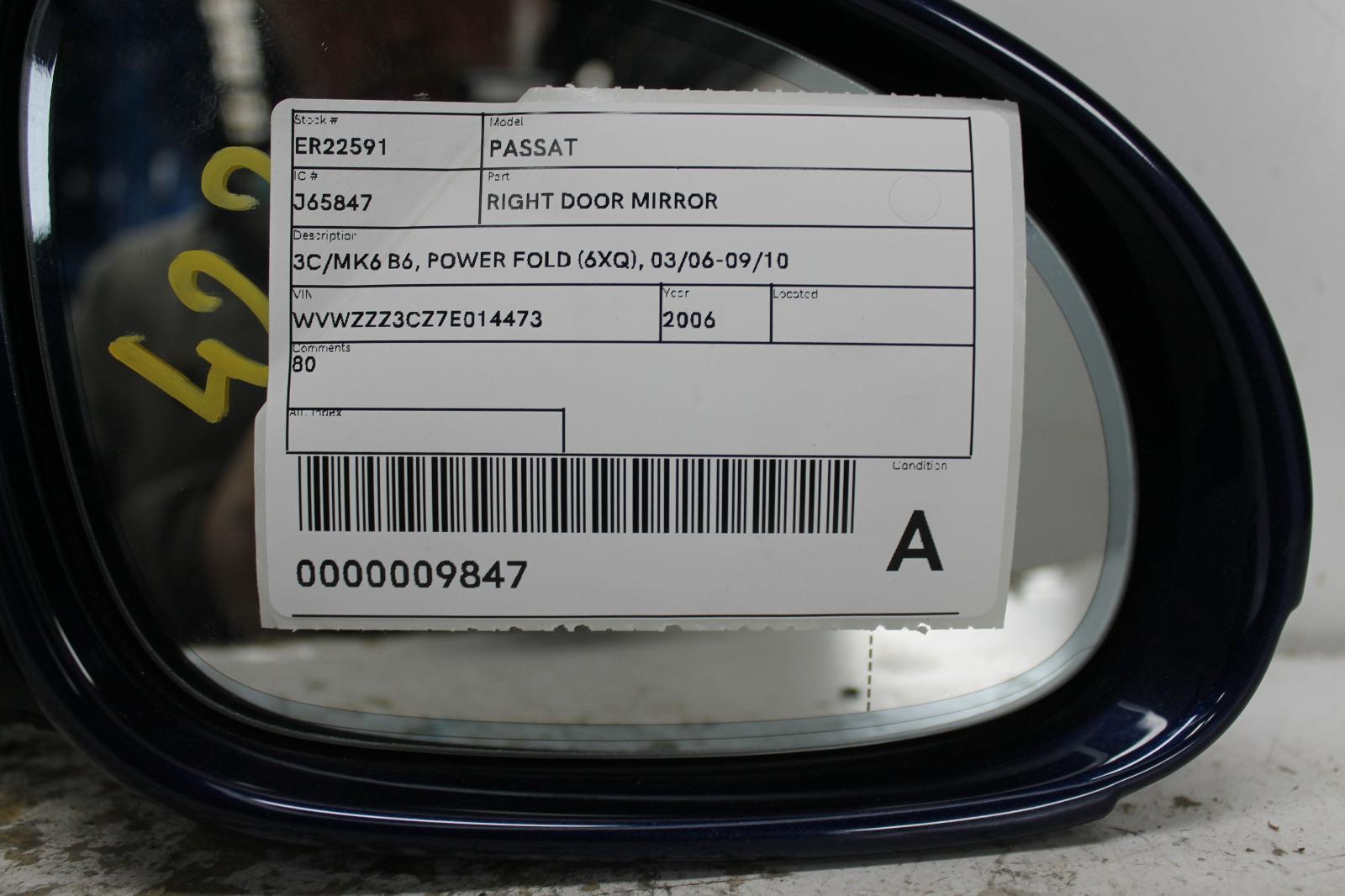 View Auto part Right Door Mirror Volkswagen Passat 2006