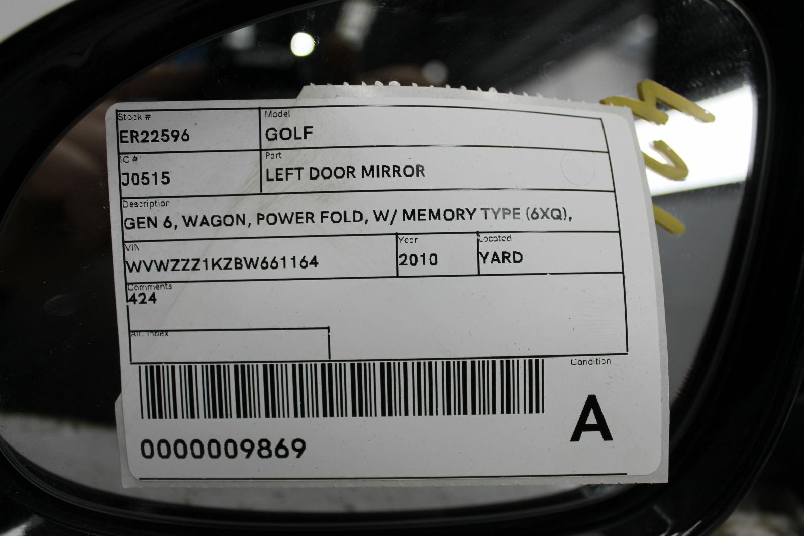 View Auto part Left Door Mirror Volkswagen Golf 2010