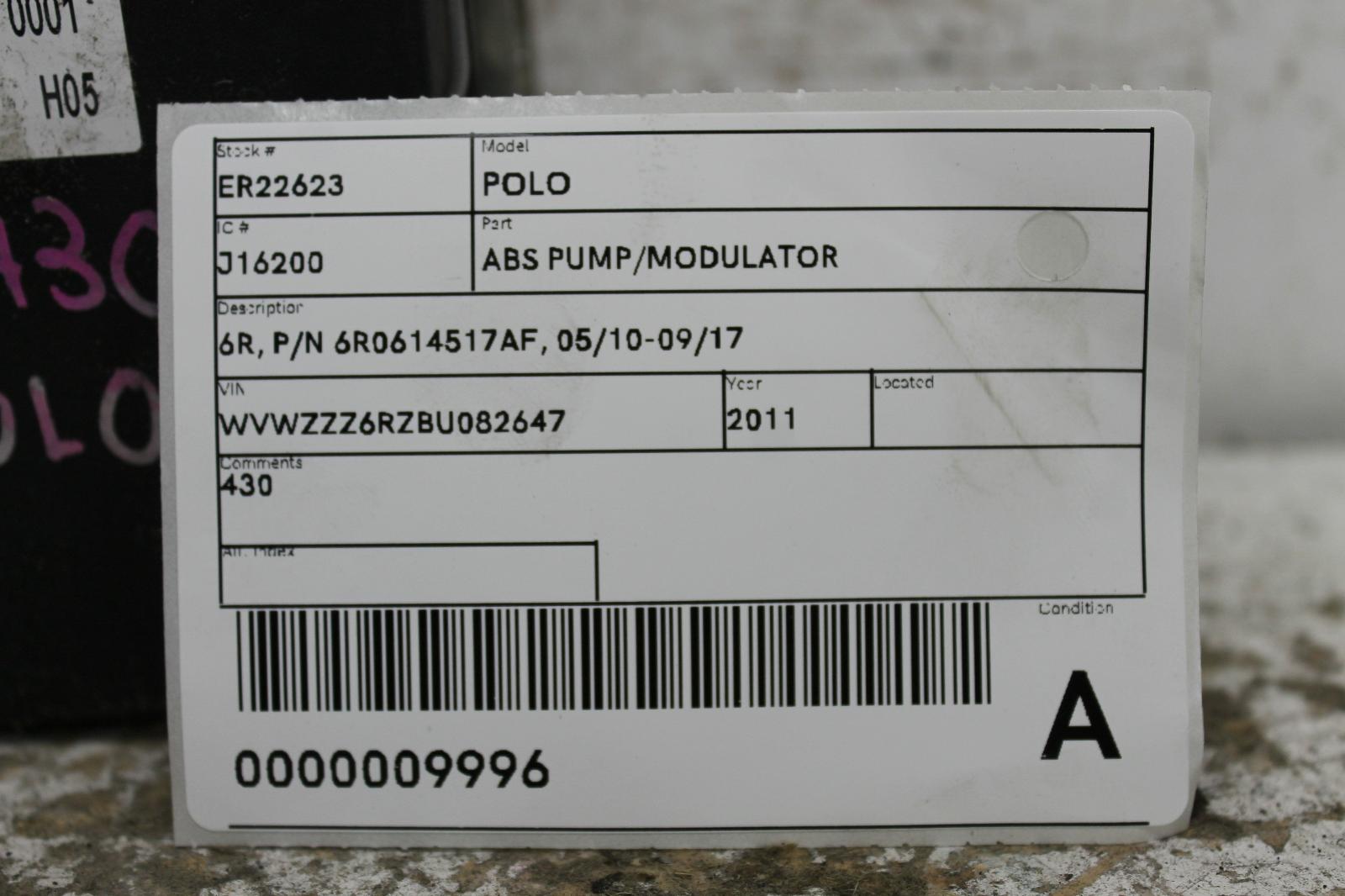 View Auto part Abs Pump/Modulator Volkswagen Polo 2011