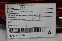 View Auto part Right Taillight Volkswagen Polo 2011