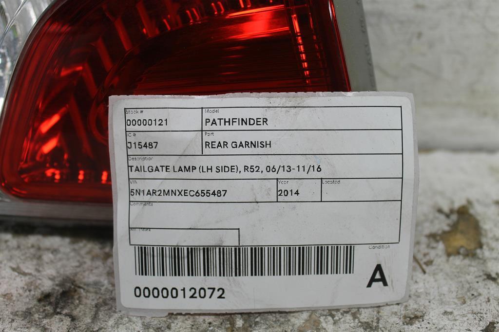 2014 Nissan Pathfinder Rear Garnish View Auto part Rear Garnish Nissan Pathfinder 2014