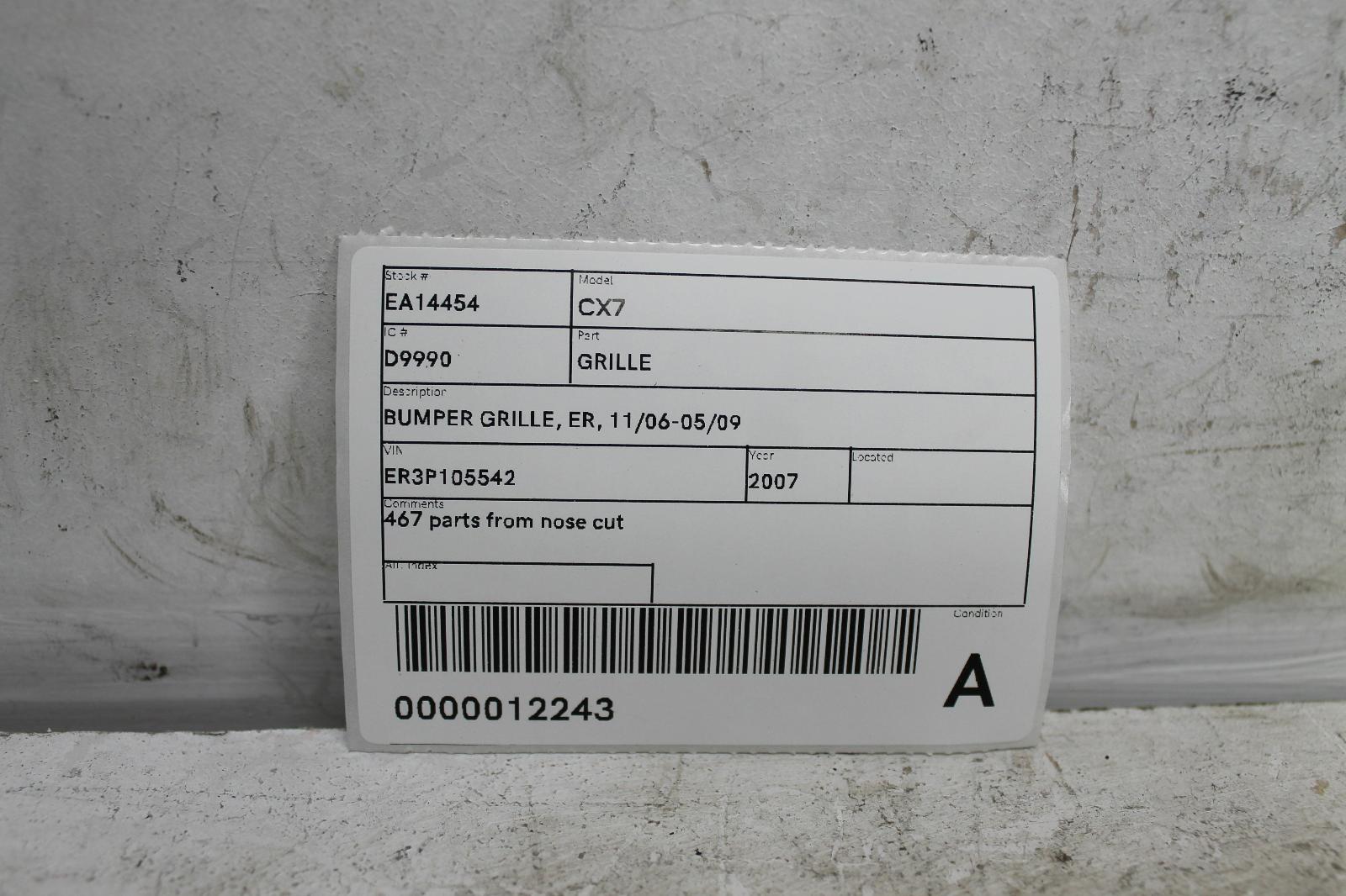 2007 Mazda Cx7 Grille View Auto part Grille Mazda Cx7 2007