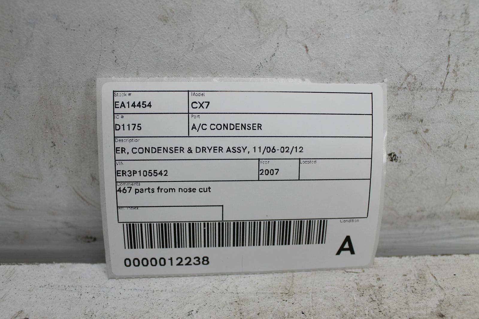 View Auto part A/C Condenser Mazda Cx7 2007