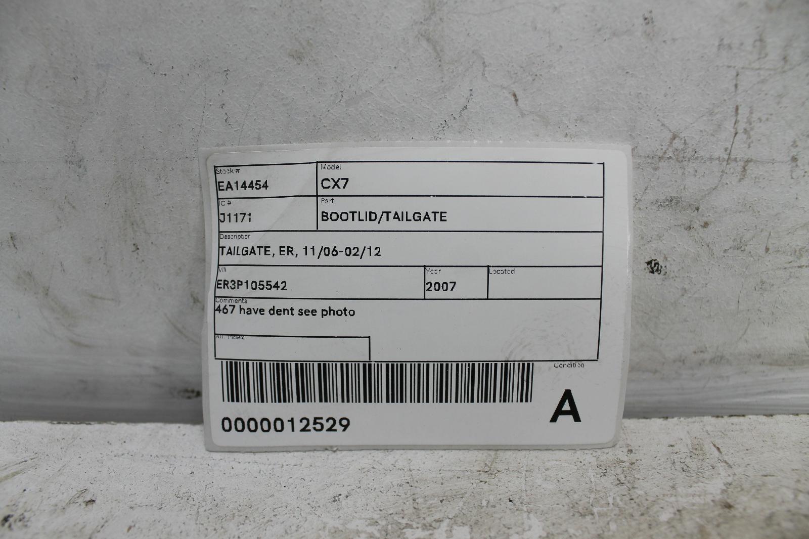 2007 Mazda Cx7 Bootlid/Tailgate View Auto part Bootlid/Tailgate Mazda Cx7 2007