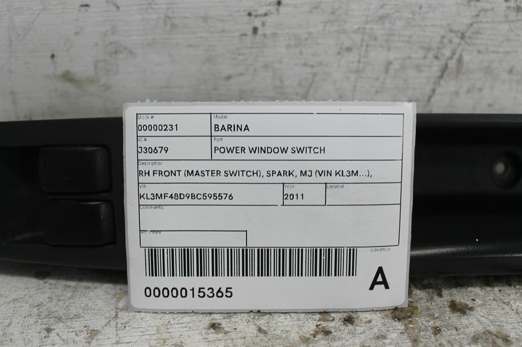 2011 Holden Barina Pwr Dr Wind Switch View Auto part Pwr Dr Wind Switch Holden Barina 2011