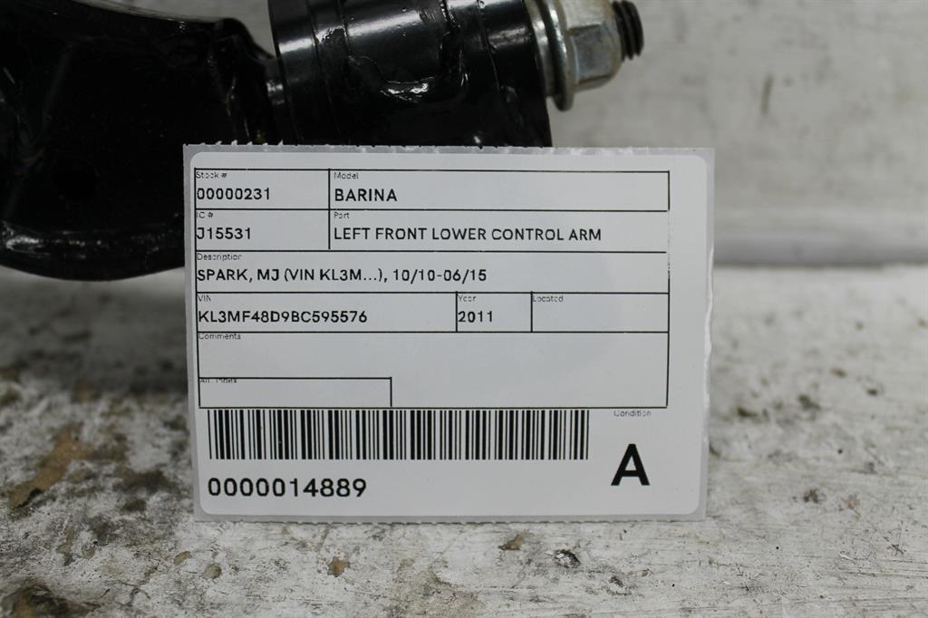 2011 Holden Barina Left Front Lower Control Arm View Auto part Left Front Lower Control Arm Holden Barina 2011