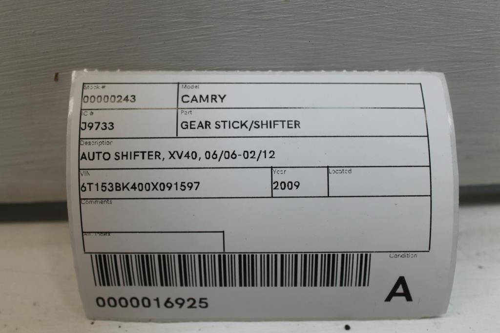 2009 Toyota Camry Gear Stick/Shifter View Auto part Gear Stick/Shifter Toyota Camry 2009