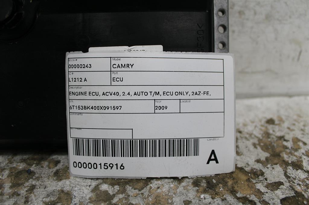 2009 Toyota Camry Ecu View Auto part Ecu Toyota Camry 2009
