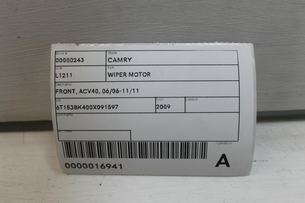 View Auto part Wiper Motor Toyota Camry 2009