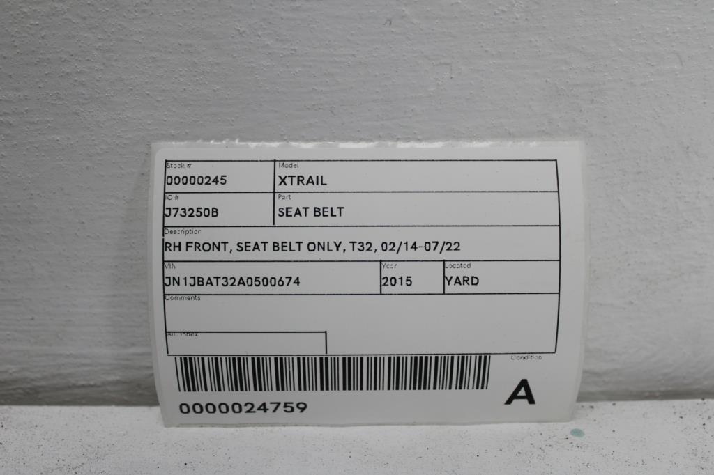 View Auto part Seatbelt/Stalk Nissan Xtrail 2015