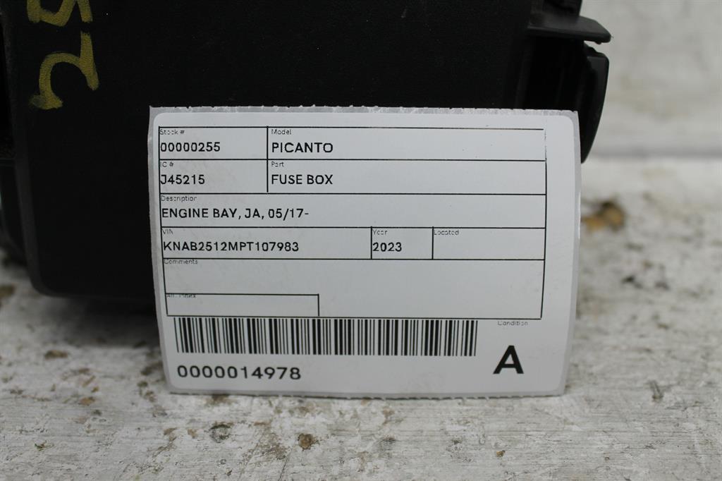 View Auto part Fuse Box Kia Picanto 2023