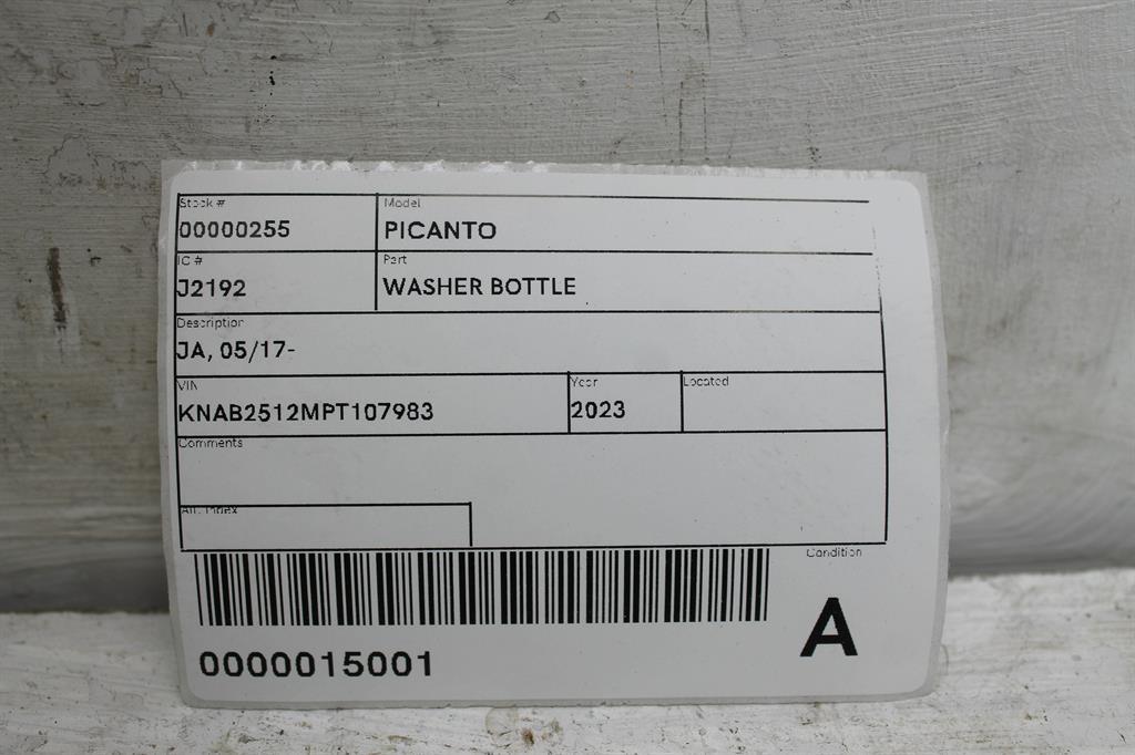 2023 Kia Picanto Washer Bottle View Auto part Washer Bottle Kia Picanto 2023