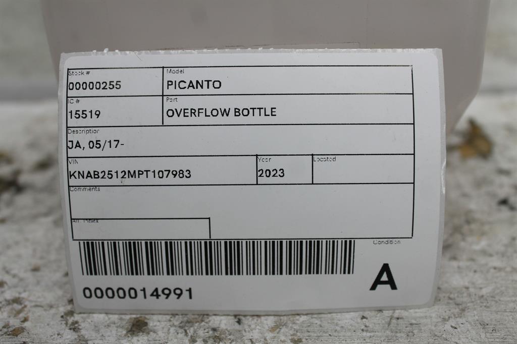 View Auto part Overflow Bottle Kia Picanto 2023