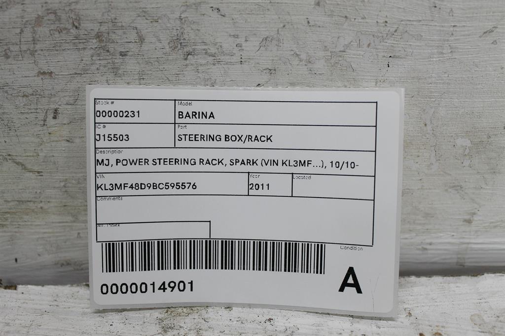 View Auto part Steering Box/Rack Holden Barina 2011