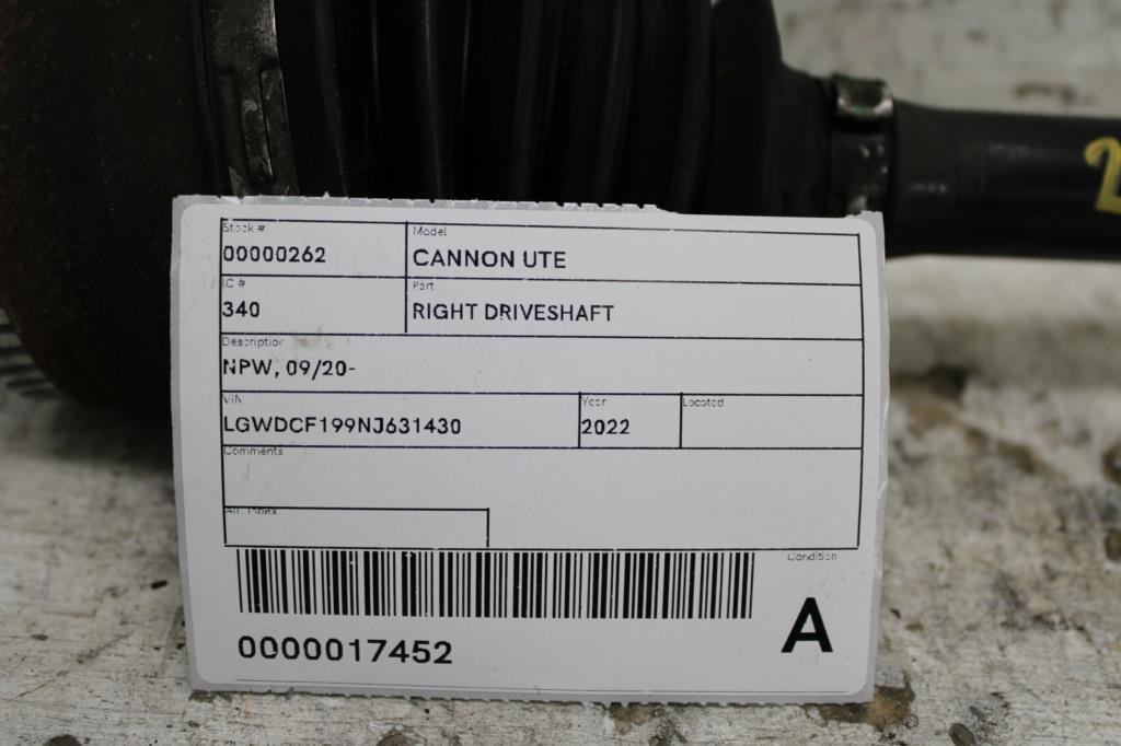 View Auto part Right Driveshaft Great Wall Cannon Ute 2022