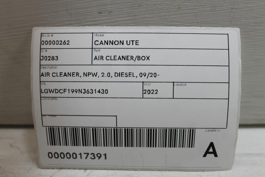View Auto part Air Cleaner/Box Great Wall Cannon Ute 2022