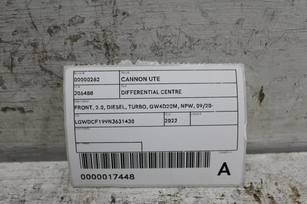 View Auto part Differential Centre Great Wall Cannon Ute 2022