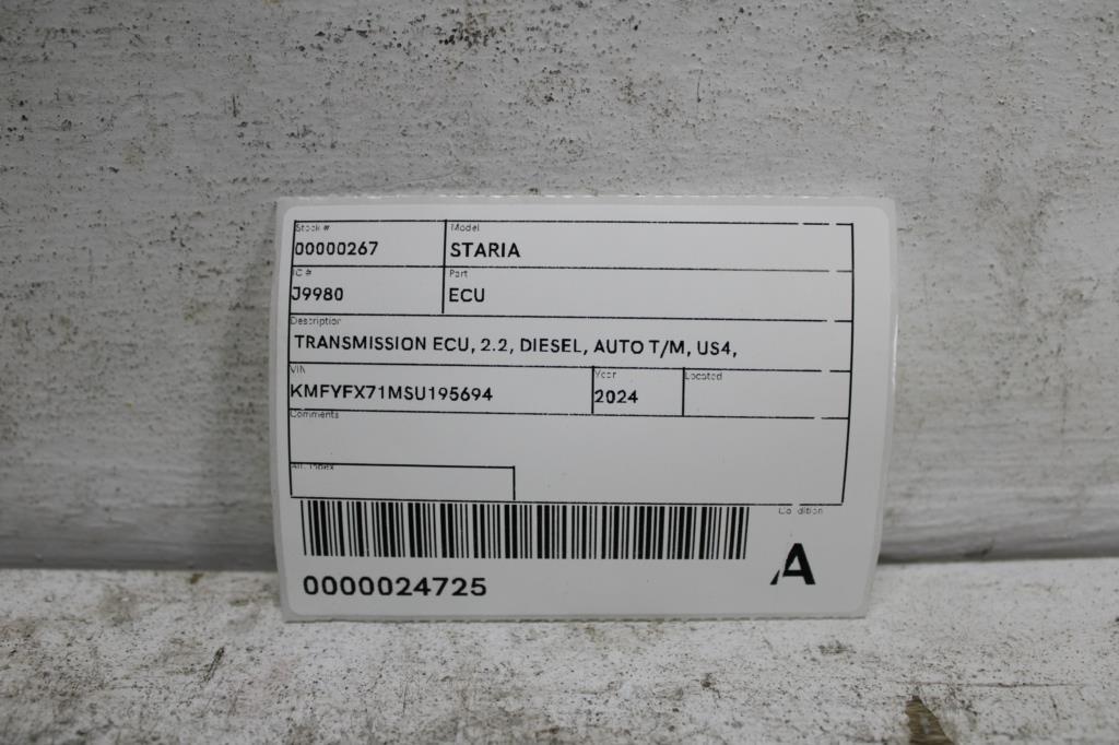 2024 Hyundai Staria Ecu View Auto part Ecu Hyundai Staria 2024
