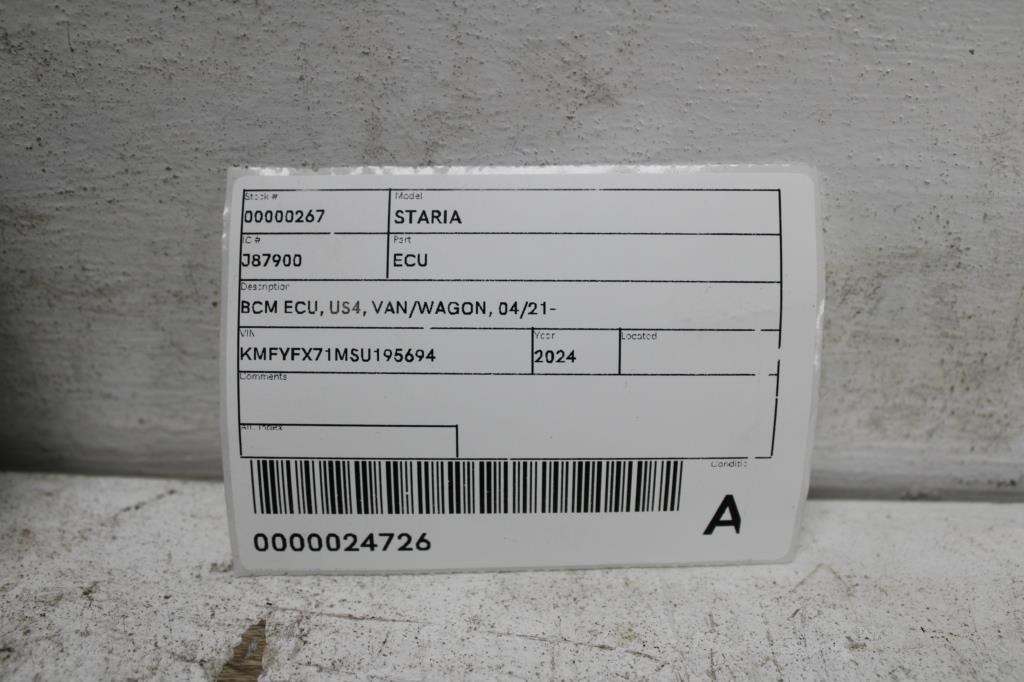 2024 Hyundai Staria Ecu View Auto part Ecu Hyundai Staria 2024