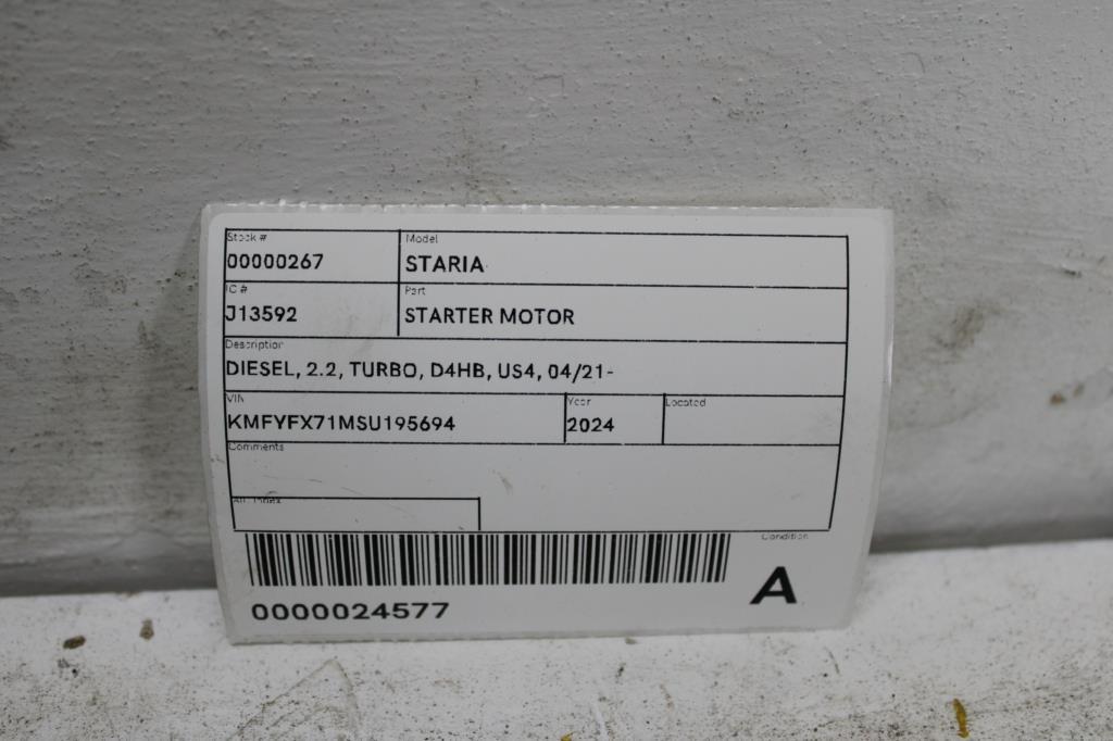 View Auto part Starter Hyundai Staria 2024