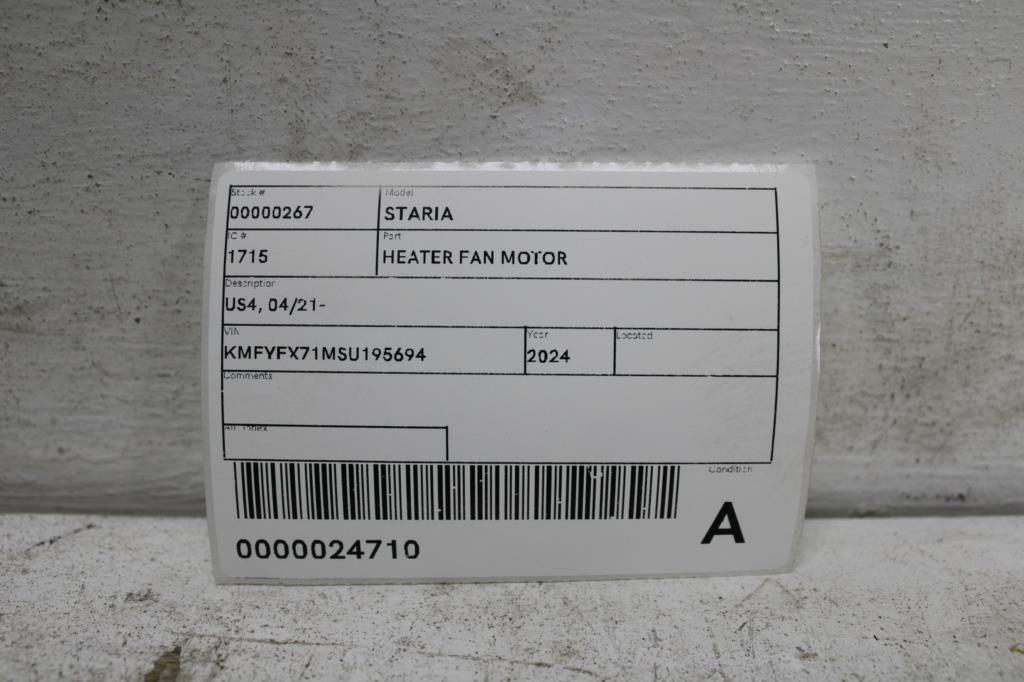 2024 Hyundai Staria Heater Fan Motor View Auto part Heater Fan Motor Hyundai Staria 2024